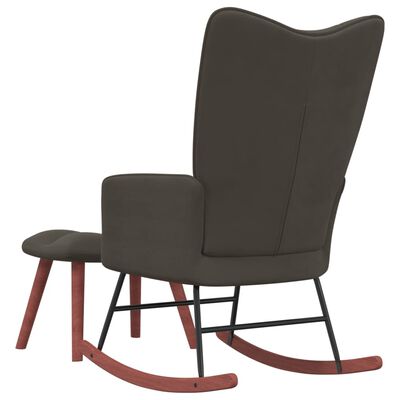 vidaXL Rocking Chair with Ottoman Dark Gray Velvet