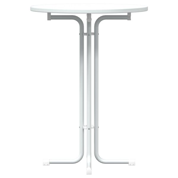 vidaXL Dining Table White Engineered Wood and Powder-Coated Steel