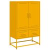 vidaXL Highboard Mustard Yellow Cold-rolled steel 26.8x15.4x43.9 in