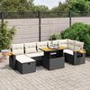 vidaXL Garden Sofa Set Black, Cream White
