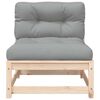vidaXL Patio Sofa with Cushions 2-Seater Solid Wood Pine