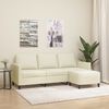 vidaXL 3-seater Sofa With Footstool Cream