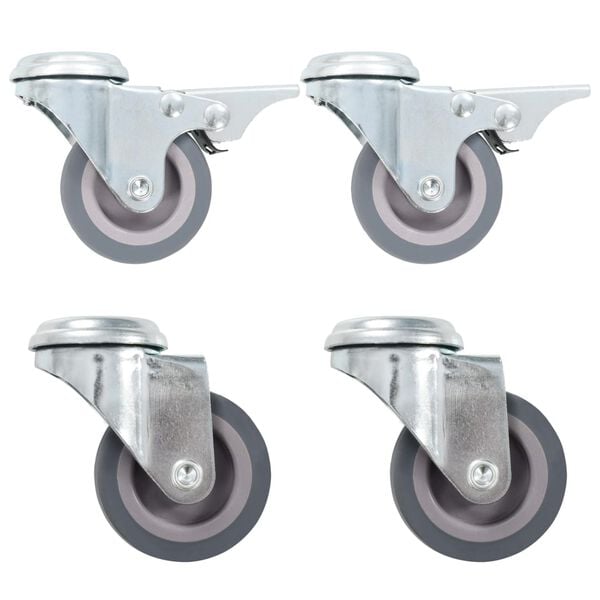 vidaXL Bolt Hole Swivel Casters 4 pcs 1.97 "