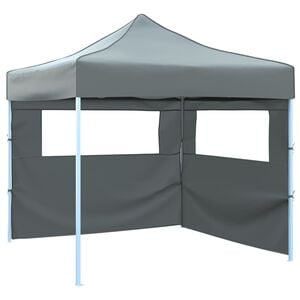 vidaXL Foldable Party Tent Pop-Up with 2 Sidewalls 9.8x9.8' Anthracite