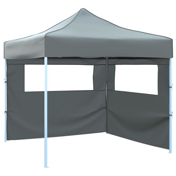 vidaXL Foldable Party Tent Pop-Up with 2 Sidewalls 9.8x9.8' Anthracite