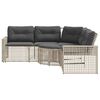 vidaXL Garden Sofa Light Grey PE rattan, Powder-coated steel, Polyester