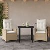 vidaXL Garden Dining Set Beige (Cushions), Black (Table)