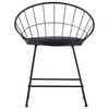 vidaXL Dining Chair Set of 4 Black Powder-coated steel Standard