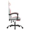 vidaXL Gaming Chair with Footrest White and Pink Faux Leather