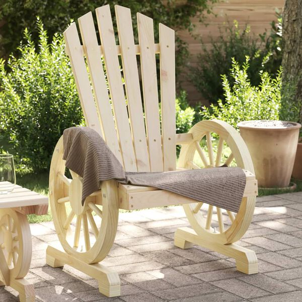 vidaXL Garden Adirondack Chair Natural Wood Solid Fir Wood Standard