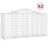 vidaXL Gabion Basket Set of 2 Silver Galvanized iron