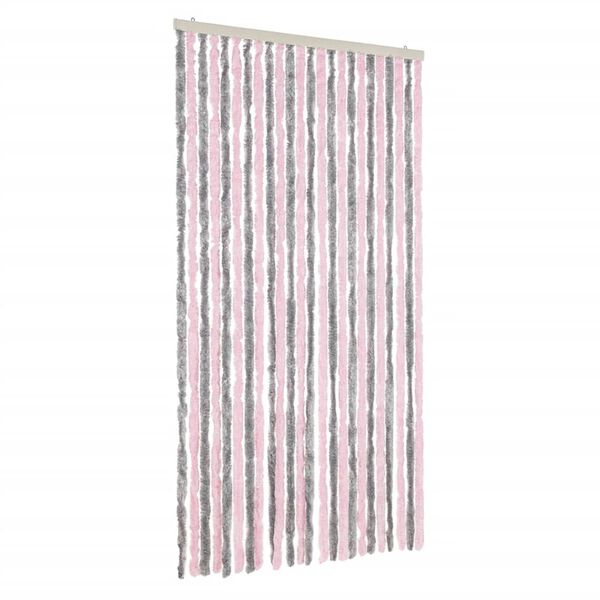 vidaXL Fly Curtain Silver Grey and Pink 39.4x86.6" Chenille