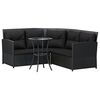 vidaXL 2 Piece L-shaped Couch Sofa Set with Cushions Black Poly Rattan