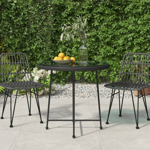 vidaXL Dining Table Black Steel 31.5 in Durable Dining Table Round