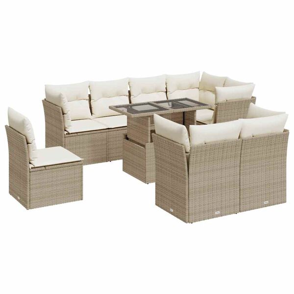 vidaXL Garden Sofa Set Beige, Cream White