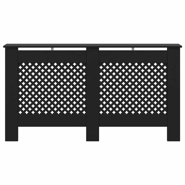 vidaXL Radiator Cover Black 59.8"x7.5"x32.1" MDF