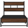 vidaXL Bed Frame Brown Oak Steel, Engineered Wood Single Durable