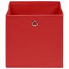 vidaXL Storage Box Set of 10 Red Non-woven fabric 11.0 x 11.0 x 11.0 in