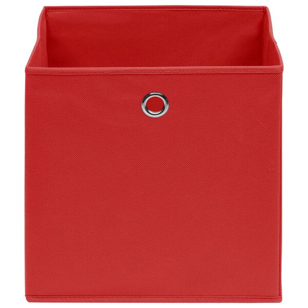 vidaXL Storage Box Set of 10 Red Non-woven fabric 11.0 x 11.0 x 11.0 in