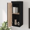 vidaXL Wall Cabinet Set of 2 Black Solid pine wood Medium Wall Cabinet