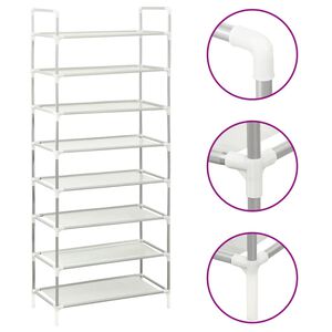 vidaXL Shoe Rack Silver Metal, non-woven fabric (100% polyester), plastic