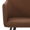 vidaXL Dining Chair Set of 2 Brown Fabric (100% polyester), Metal