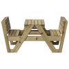 vidaXL Picnic Table Natural Pine Treated Pine Wood Kid-sized