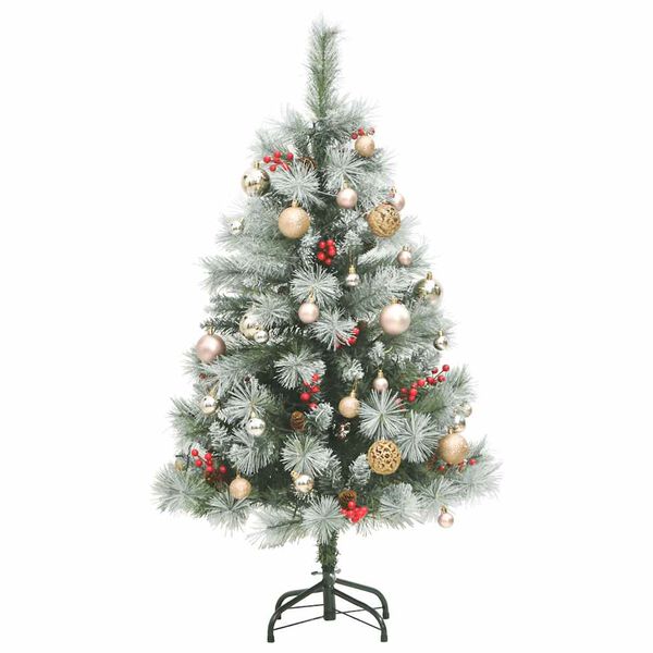 vidaXL Artificial Hinged Christmas Tree 150 LEDs & Ball Set 47.2"