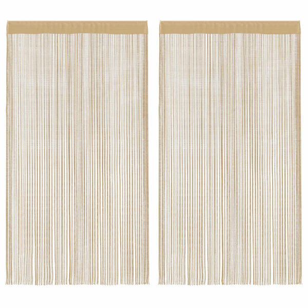 vidaXL String Curtains 2 pcs 39.4x98.4" Beige