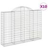 vidaXL Gabion Basket Set of 10 Silver Galvanized iron Extra Tall