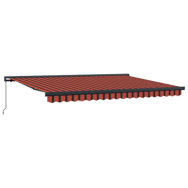 vidaXL Retractable Awning Orange and Brown Powder-coated aluminum