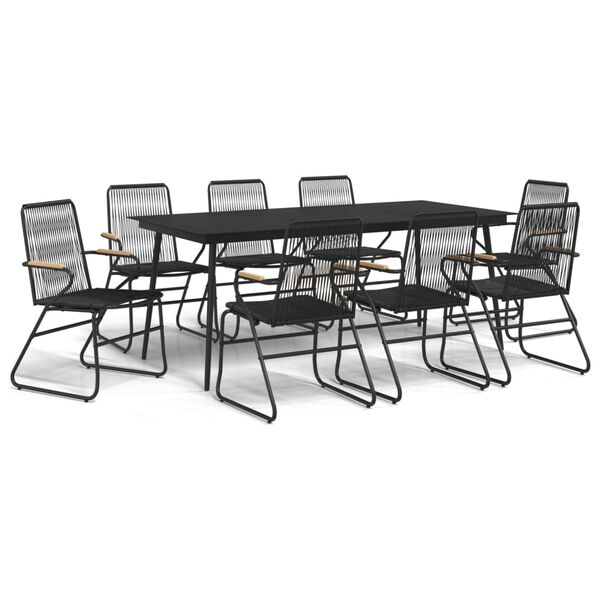 vidaXL Garden Dining Set Black