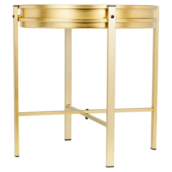 Home & Styling Side Table Gold Metal Medium Clock Side Table Round