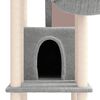 vidaXL Cat Tree Light grey Engineered wood, plush, sisal Large Cat Tree
