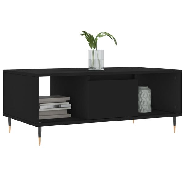 vidaXL Coffee Table Black Engineered Wood Medium Coffee Table