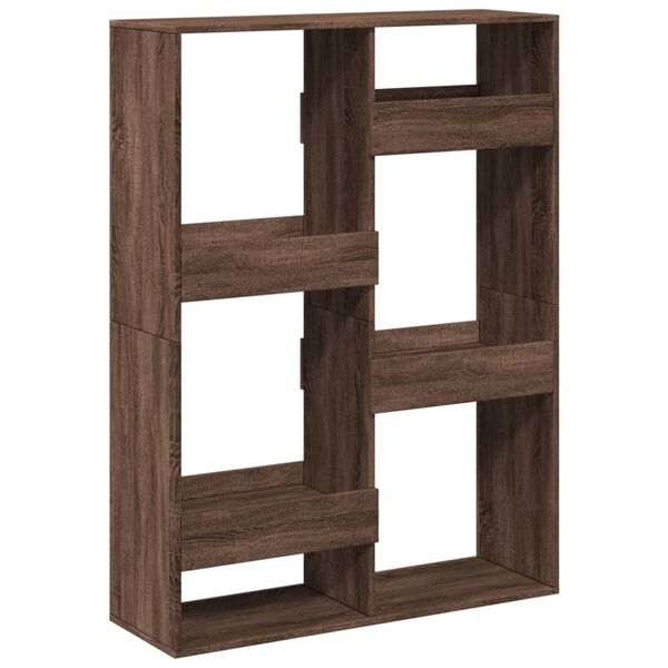 vidaXL Bookcase Brown Oak Engineered Wood 39.4x13.0x53.1 in Bookcase