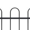 vidaXL Garden Fence with Hoop Top Steel 561.4"x23.6" Black