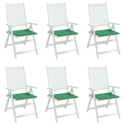 vidaXL Garden Chair Cushions 6 pcs Green 19.7"x19.7"x1.2" Fabric