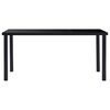 vidaXL Dining Set Black Tempered glass, metal, faux leather, steel Large