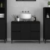 vidaXL Sink Cabinet Black Engineered wood Standard Sink Cabinet