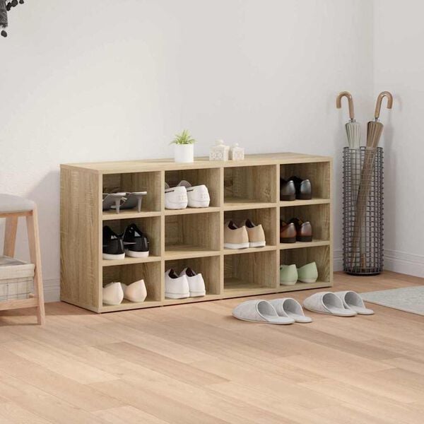 vidaXL Shoe Cabinet with Shelf Sonoma Oak 40.55 x 11.81 x 20.08 in