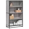 vidaXL Bookcase Grey Sonoma Engineered Wood, Metal Medium Bookcase