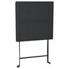 vidaXL Folding Bistro Table Black PE rattan, powder-coated steel Medium