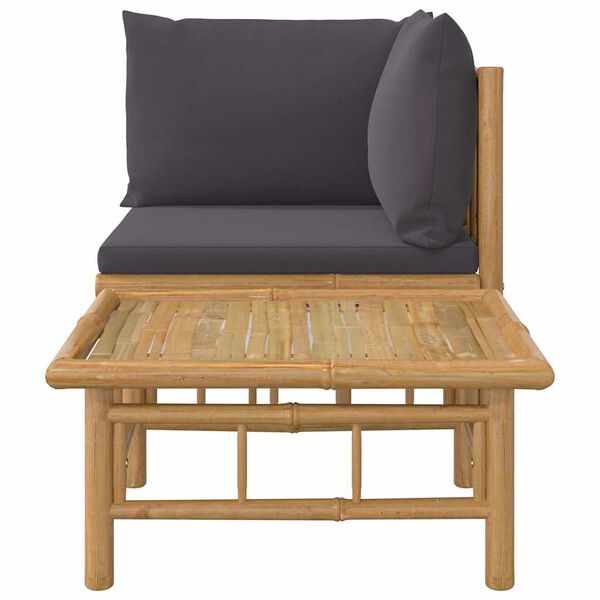 vidaXL Garden Lounge Set Natural Bamboo Bamboo Compact Modular