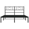 vidaXL Bed Frame Black Powder-coated steel Full Bed Frame Rectangular