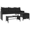 vidaXL Garden Sofa Black PE rattan Medium Removable Covers
