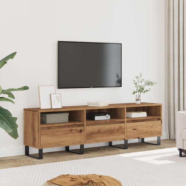 vidaXL TV Cabinet Artisan Oak Engineered wood, Iron