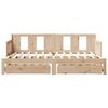 vidaXL Daybed With Trundle Natural Pine Solid Pine Wood 35.4x78.7 in
