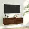 vidaXL TV Wall Cabinet Brown Oak Engineered Wood Standard Wall Mounting