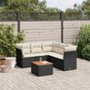 vidaXL Garden Sofa Set Black, Cream White